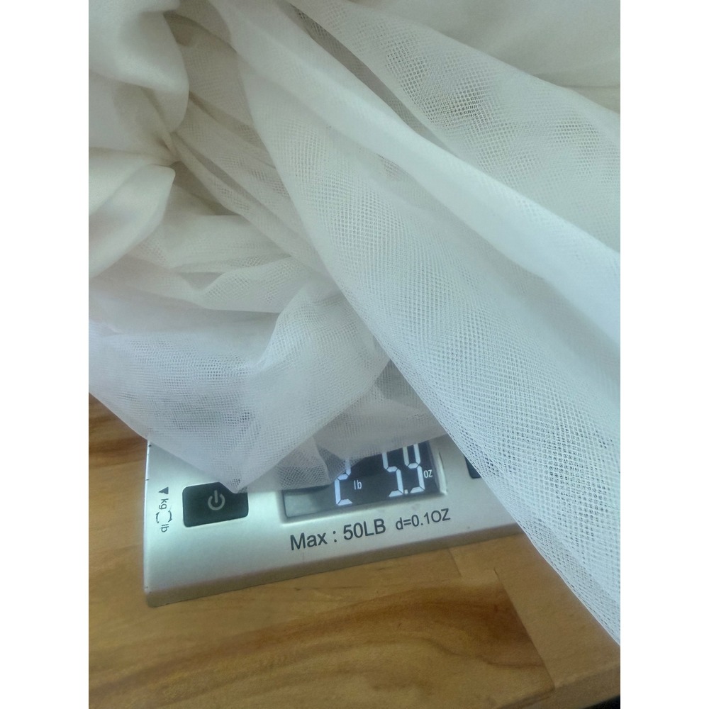 Vintage Tulle Beaded Tiered Ruffle A-Line Tea Length Wedding Dress Size 16 Bow - Picture 12 of 12